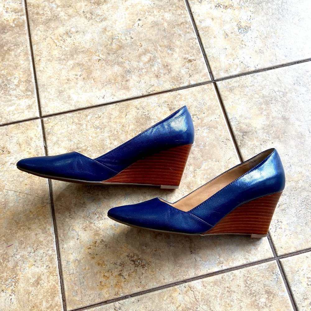 Navy Wedges, Size 8